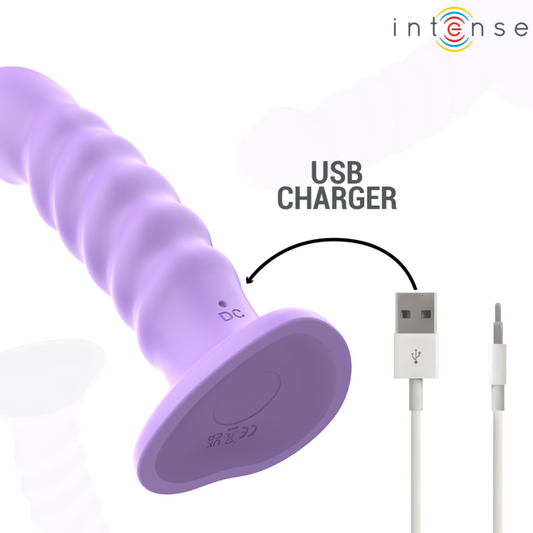 INTENSO - VIBRADOR BRENDA TAMANHO M DESIGN ESPIRAL 10 VIBRAÇÕES ROXO CONTROLE REMOTO