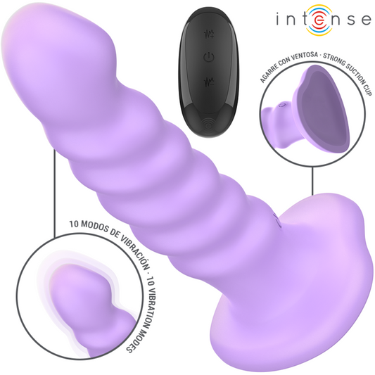 INTENSO - VIBRADOR BRENDA TAMANHO M DESIGN ESPIRAL 10 VIBRAÇÕES ROXO CONTROLE REMOTO