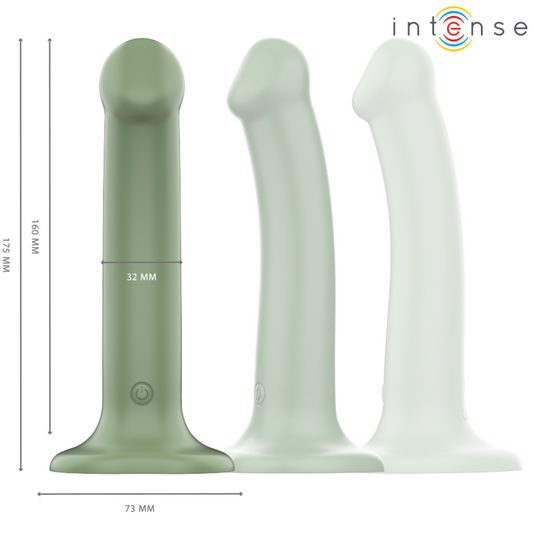 INTENSO - VIBRADOR BECCA COM VENTOSA 10 VIBRAÇÕES VERDE CONTROLE REMOTO