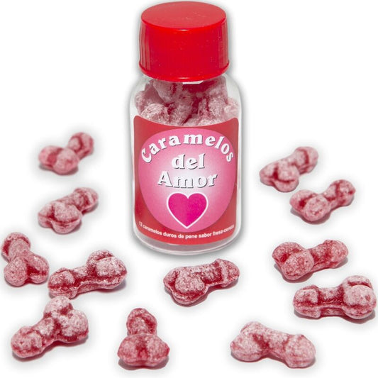 DIABLO PICANTE - 12 STRAWBERRY/CHERRY PENIS-SHAPED LOVE CANDIES
