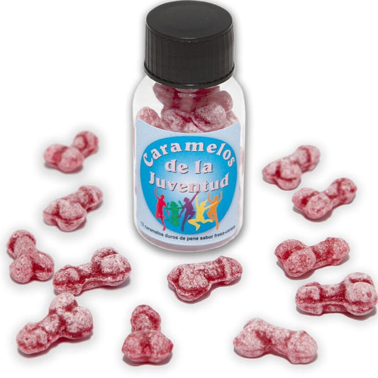 DIABLO PICANTE - 12 PENIS-SHAPED STRAWBERRY/CHERRY YOUTH CANDIES