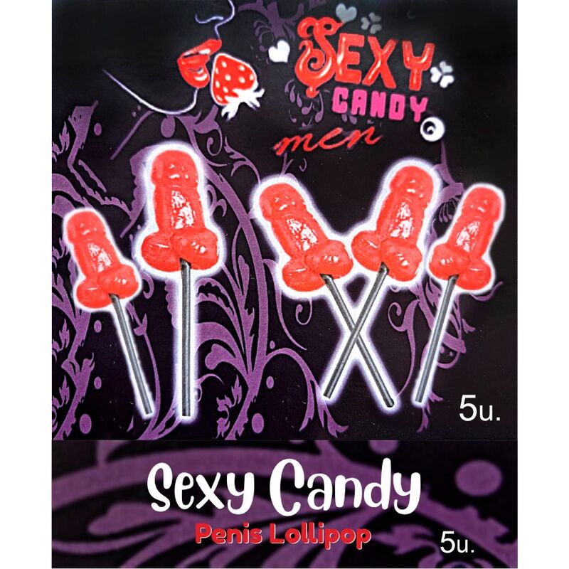 DIABLO PICANTE - BOX OF 5 PENIS-SHAPED LOLLIPOPS WITH CHERRIES