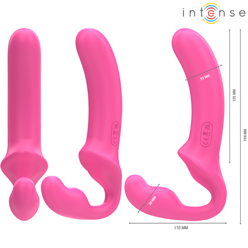 INTENSO - AMY VIBRADOR DUPLO 20 CM ROSA CONTROLE REMOTO