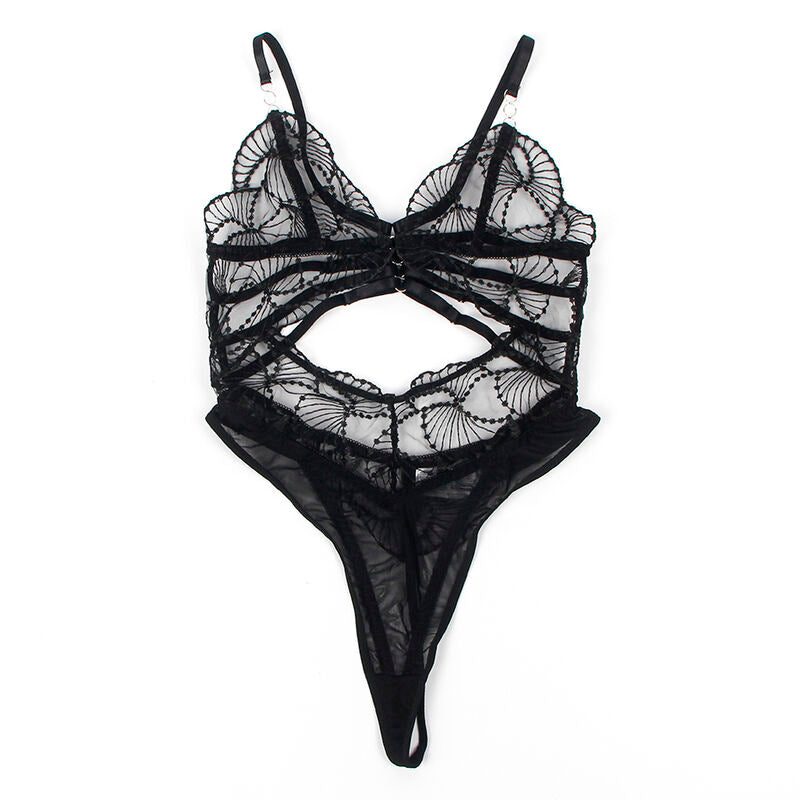 SUBBLIME - 955229 CORPO TRANSPARENTE COM RENDA OCA PRETO L/XL