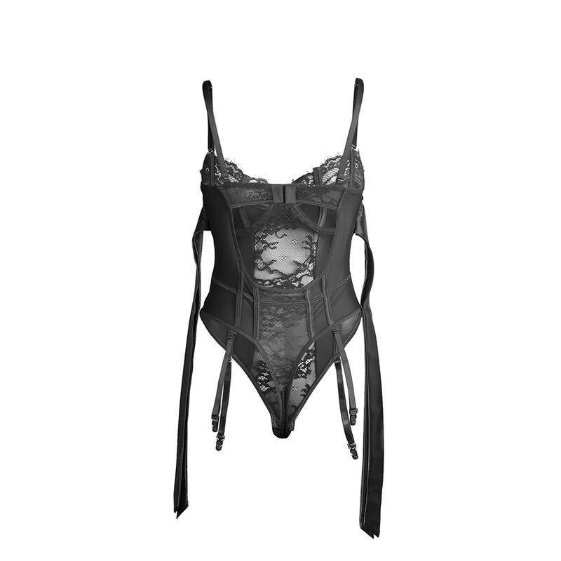 SUBBLIME - 955502 BODY DE RENDA COM LAÇO E SUSPENSE PRETO G/GG