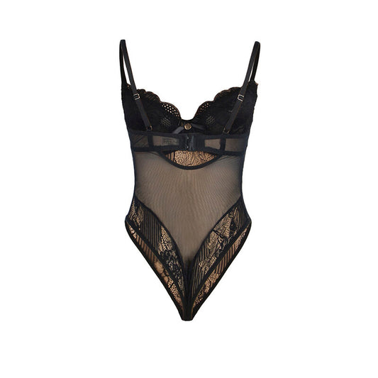 SUBBLIME - 955618 BODY DE RENDA COM FECHAMENTO INFERIOR PRETO P/M