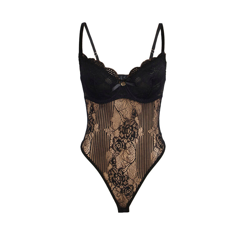 SUBBLIME - 955625 BODY DE RENDA COM FECHAMENTO INFERIOR PRETO G/GG