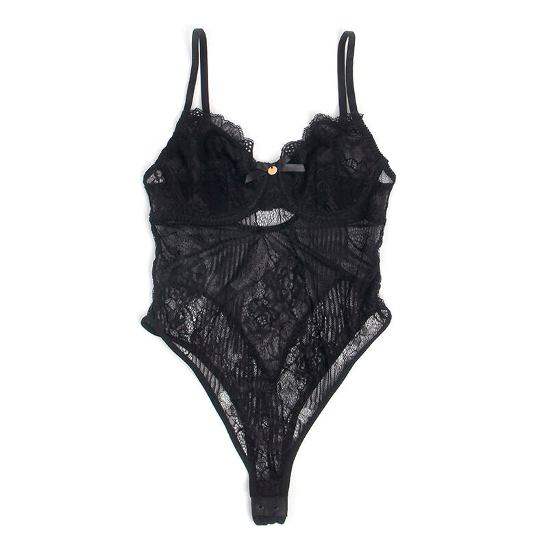 SUBBLIME - 955625 BODY DE RENDA COM FECHAMENTO INFERIOR PRETO G/GG
