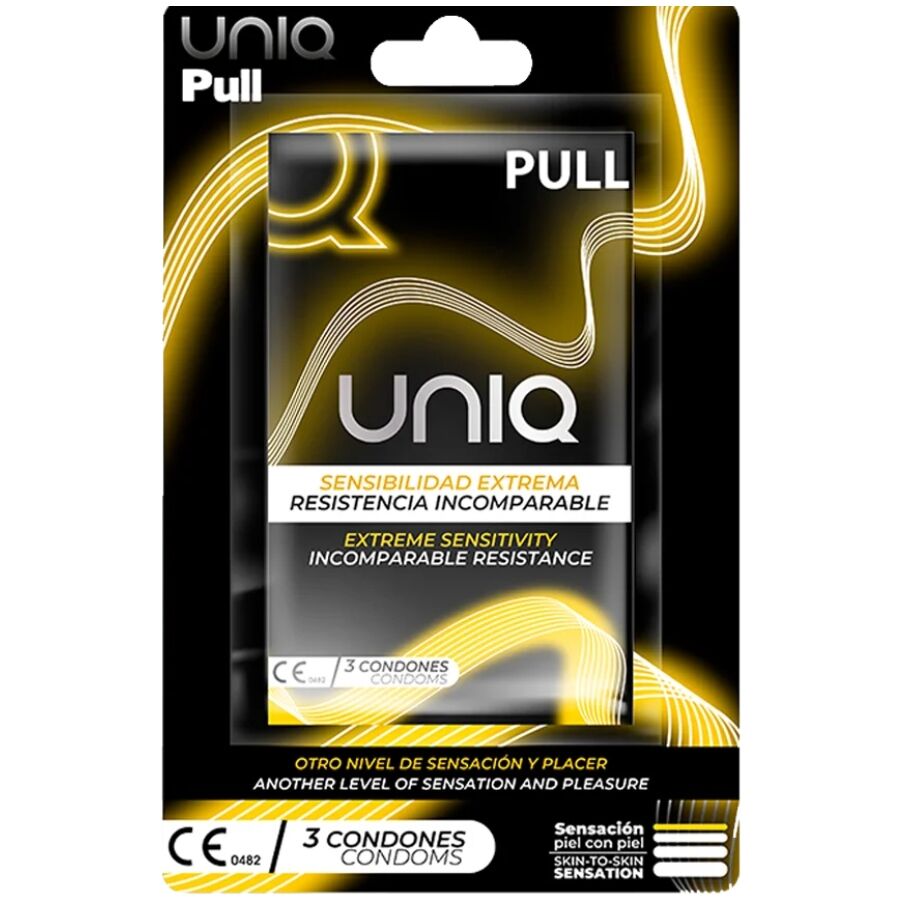 UNIQ - PULL LATEX-FREE CONDOMS WITH STRIPS 3 UNITS