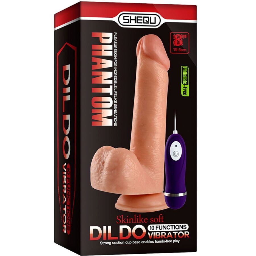 SHEQU - ADAM VIBRATEUR DILDO AVEC TÉLÉCOMMANDE 21 CM