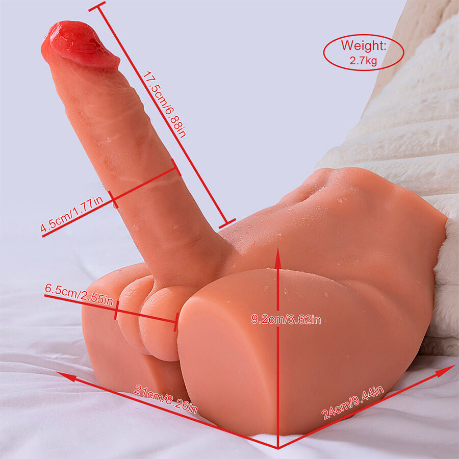 XISE - PEEL DILDO ASS MASTURBATEUR RÉALISTE À PILULE AVANT AVEC POUSSE 17,5 CM