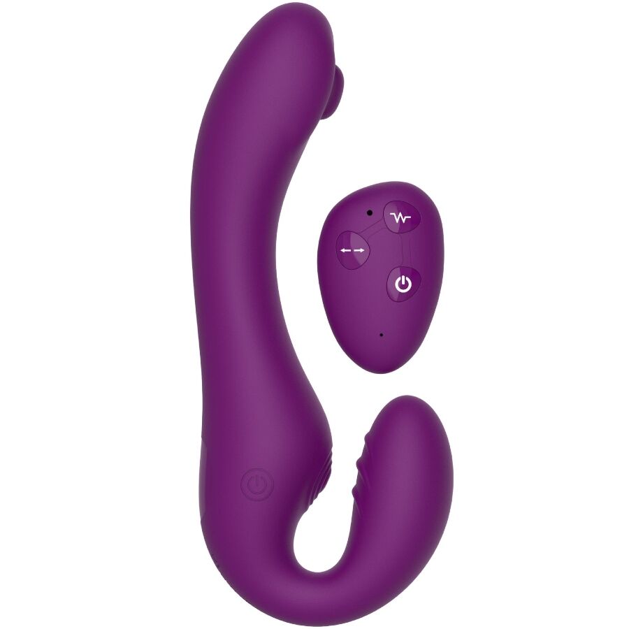 XOCOON - 2-IN-1 STRAPLESS VIBRATOR WITH REMOTE CONTROL, PURPLE