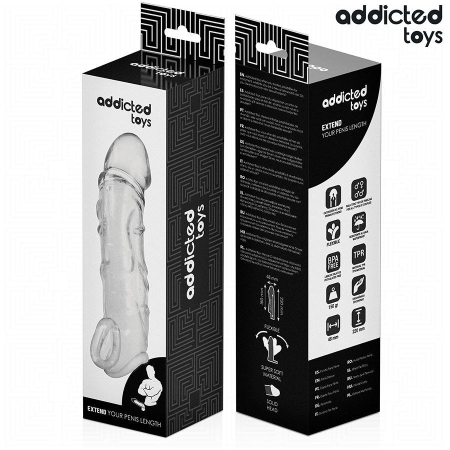 ADDICTED TOYS - TRANSPARENT PENIS EXTENDER 27 CM