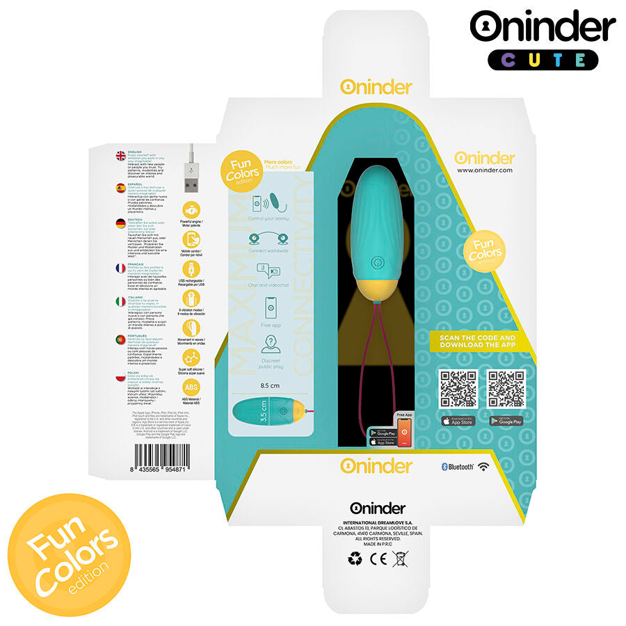 ONINDER CUTE - VIBRATING AND ROTATING SILICONE EGG WITH GEMSTONE - FREE WORLDWIDE APPLICATION