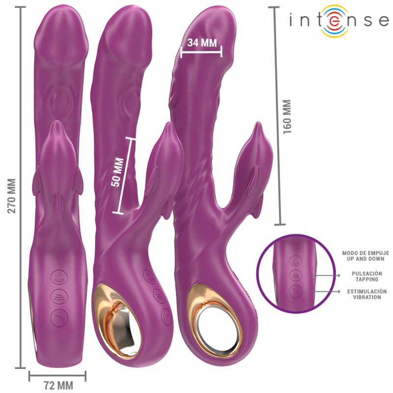 INTENSE - HALLE MULTIFUNCTION VIBRATOR WITH STIMULATING TONGUE PURPLE DOLPHIN