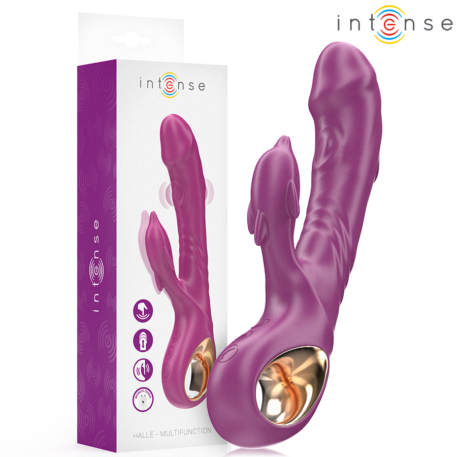 INTENSE - HALLE MULTIFUNCTION VIBRATOR WITH STIMULATING TONGUE PURPLE DOLPHIN