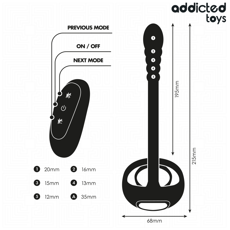 ADDICTED TOYS - VIBRATING PENIS RING FOR P-SPOT WITH REMOTE CONTROL