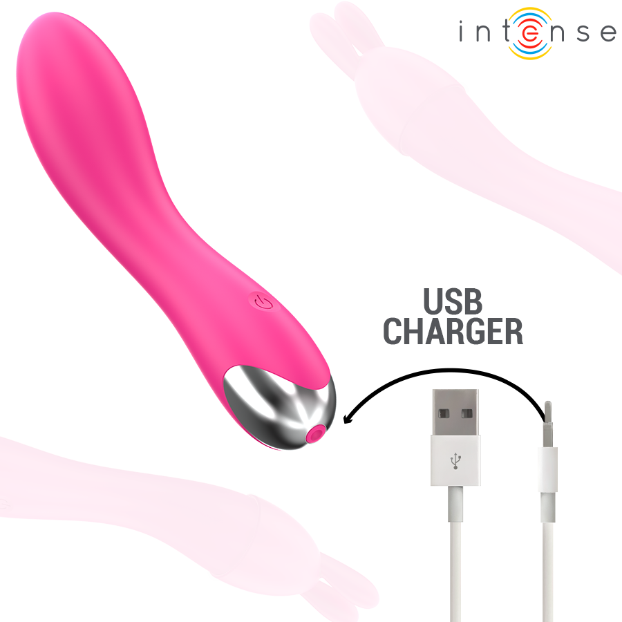 INTENSE - EXPENSIVE VIBRATOR WITH 20 MOTION MODES AND INTERCHANGEABLE TOPS