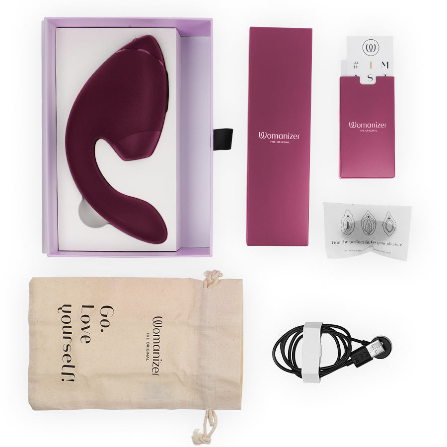 WOMANIZER - DUO NEXT CLITORAL AND G-SPOT STIMULATOR DOUBLE ROSE FOUNDATION