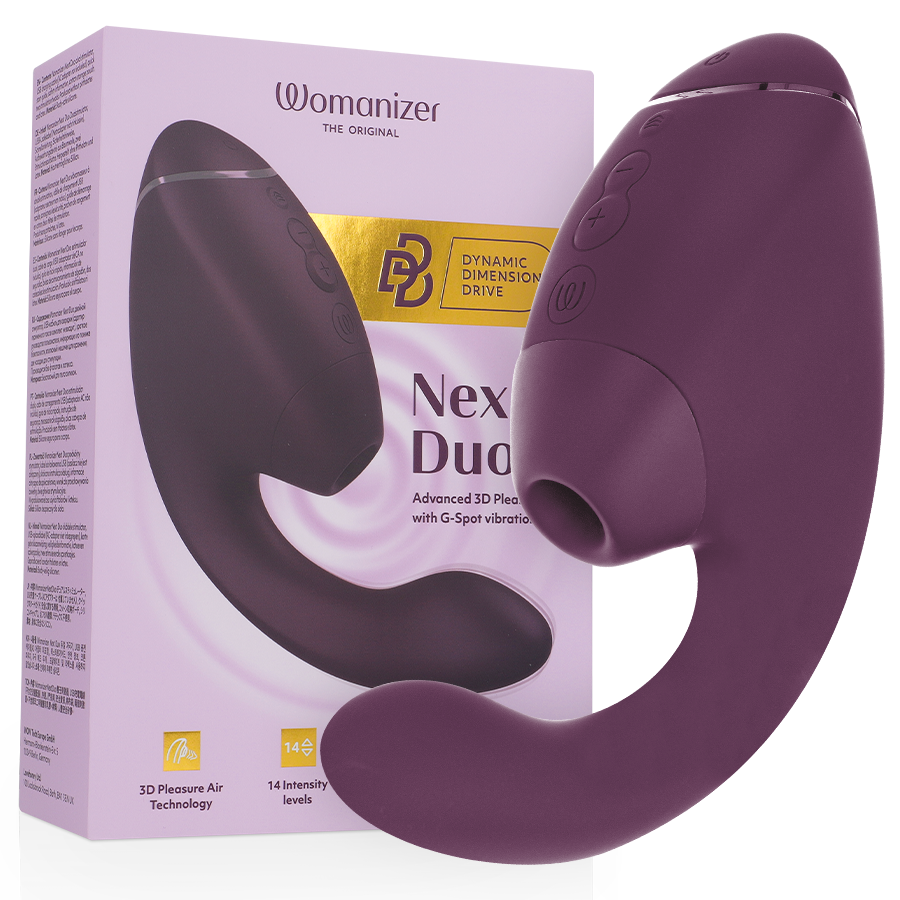WOMANIZER - DUO NEXT CLITORAL AND G-SPOT STIMULATOR DOUBLE DARK PURPLE