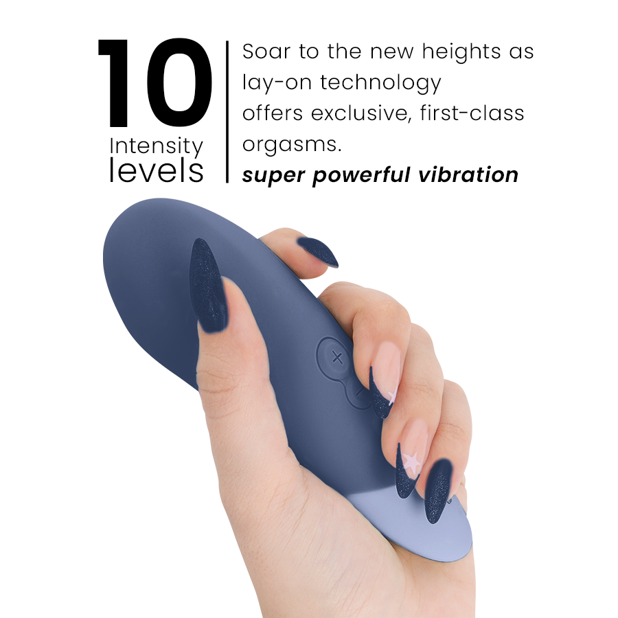 WOMANIZER - VIBE LAY-ON VIBRATEUR SILENCIEUX BLEU FONCÉ