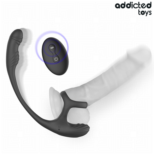 ADDICTED TOYS - ANAL PLUG WITH VIBRATION, 360° RIBBERATION AND TESTICLE STIMULATOR