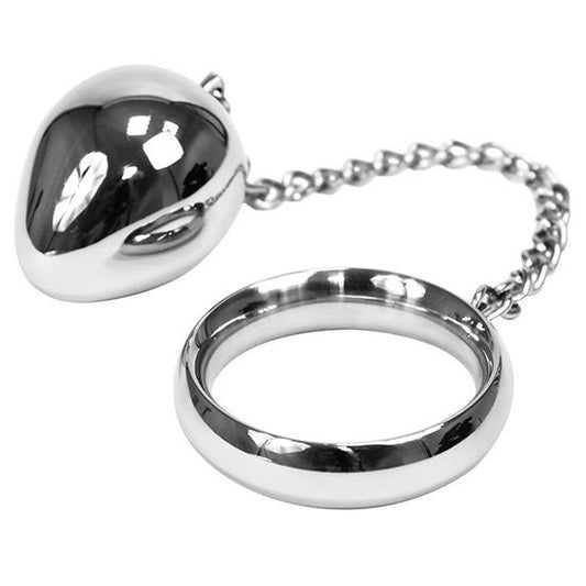 METAL HARD - 50MM COCK RING + CHAIN ​​WITH METAL BALL