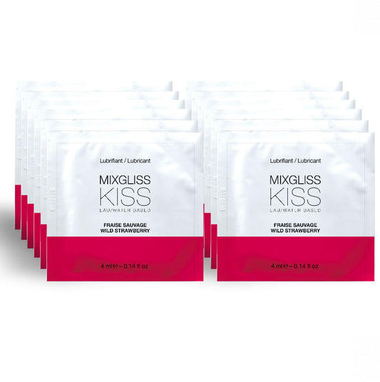 MIXGLISS - WATER-BASED LUBRICANT STRAWBERRY FLAVOR 12 SINGLE-DOSE 4 ML
