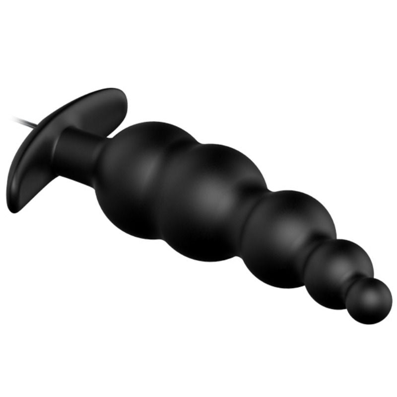 PRETTY LOVE - EXTRA STIMULATION SILICONE ANAL PLUG AND 12 VIBRATION MODES BLACK