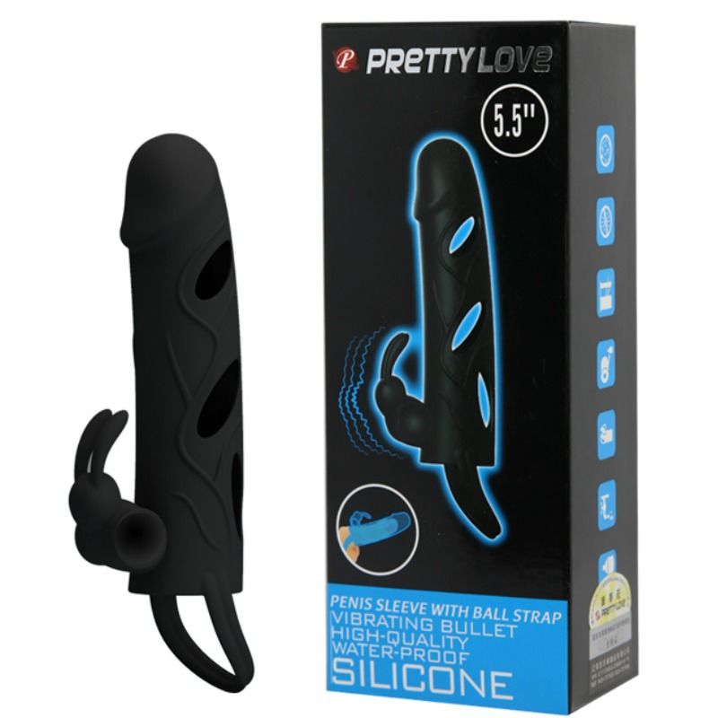 PRETTY LOVE - CAPA DE SILICONE COM VIBRAÇÃO 14 CM 1.0