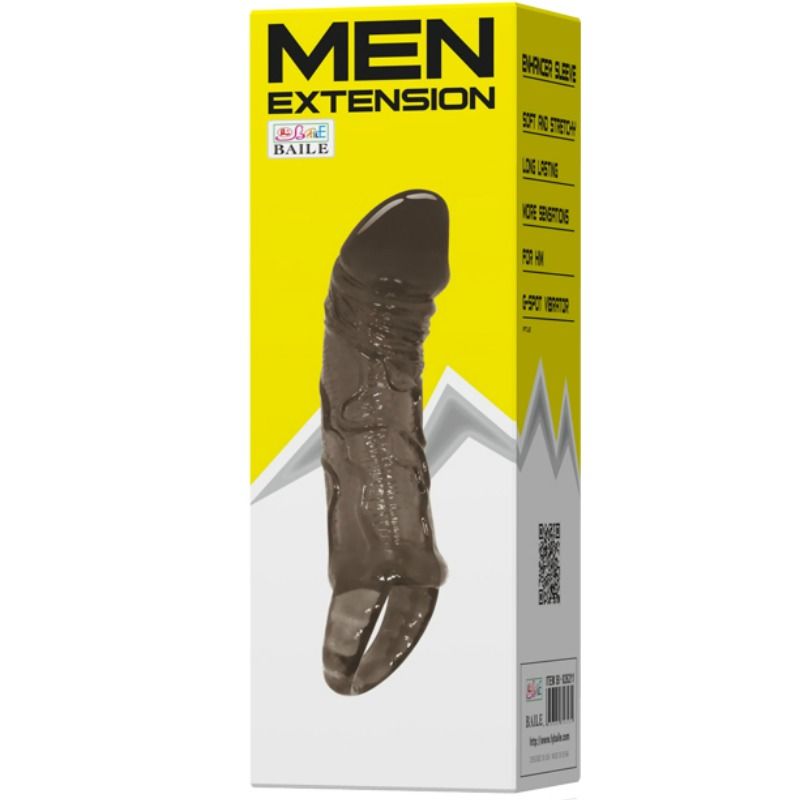 BAILE - BAINHA EXTENSORA DE PÊNIS COM TIRA DE TESTÍCULOS 11,5 CM