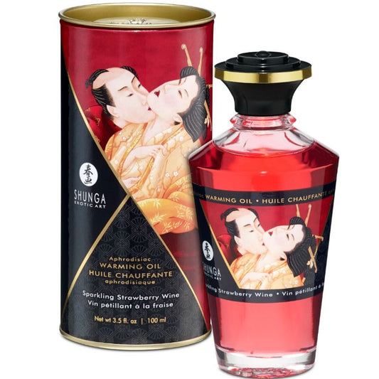 SHUNGA - STRAWBERRY AND CAVA WARMING EFFECT MASSAGE OIL 100 ML