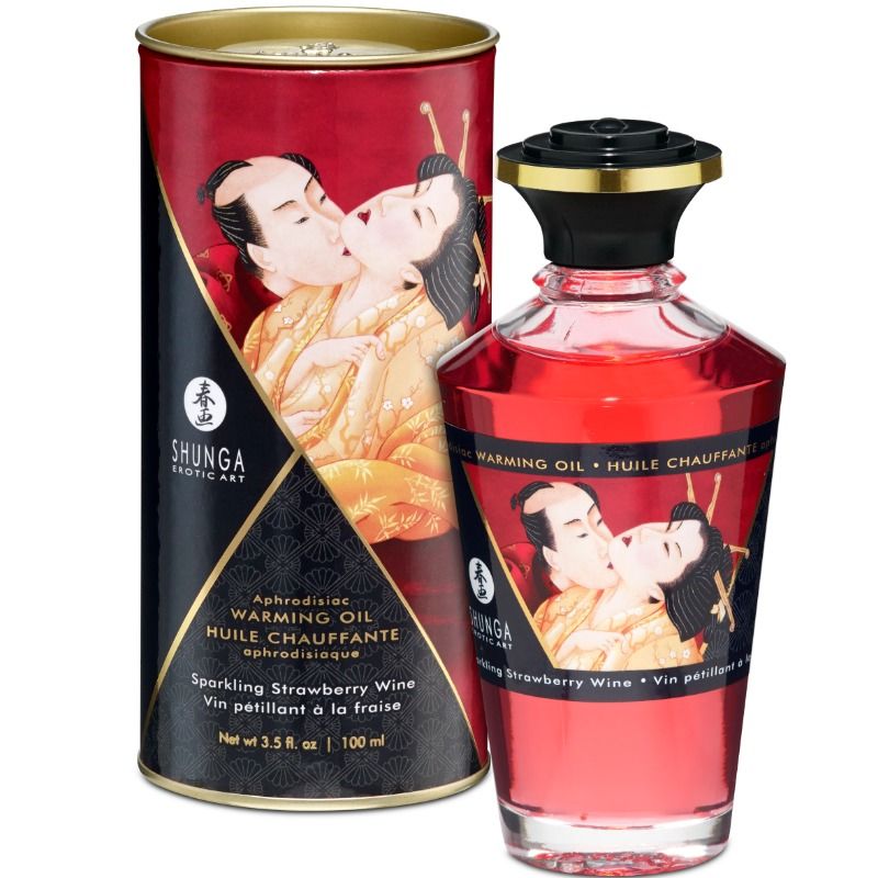 SHUNGA - STRAWBERRY AND CAVA WARMING EFFECT MASSAGE OIL 100 ML