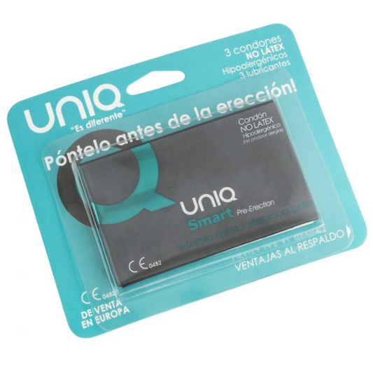 UNIQ - PRESERVATIVOS INTELIGENTES PARA PRÉ-EREÇÃO SEM LÁTEX 3 UNIDADES