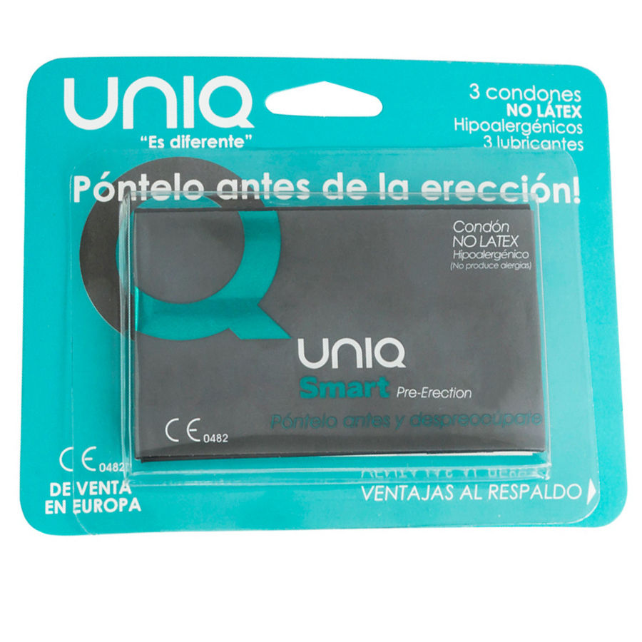 UNIQ - PRESERVATIVOS INTELIGENTES PARA PRÉ-EREÇÃO SEM LÁTEX 3 UNIDADES