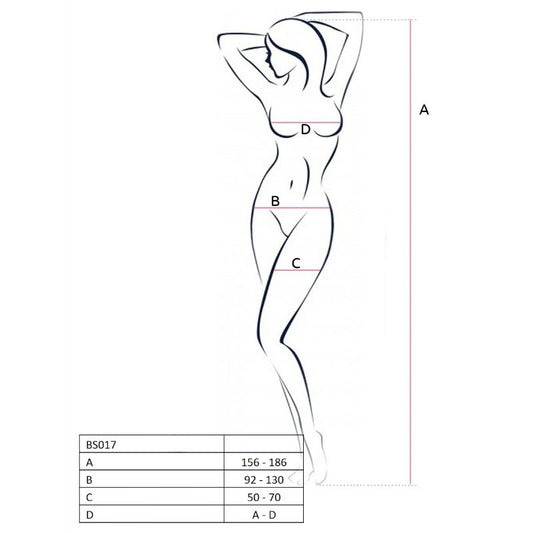PASSION - MULHER BS017 BODYSTOCKING BRANCO TAMANHO ÚNICO