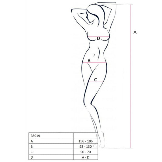 PASSION - MULHER BS019 BODYSTOCKING PRETO TAMANHO ÚNICO