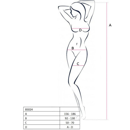 PASSION - MULHER BS024 BODYSTOCKING BRANCO TAMANHO ÚNICO