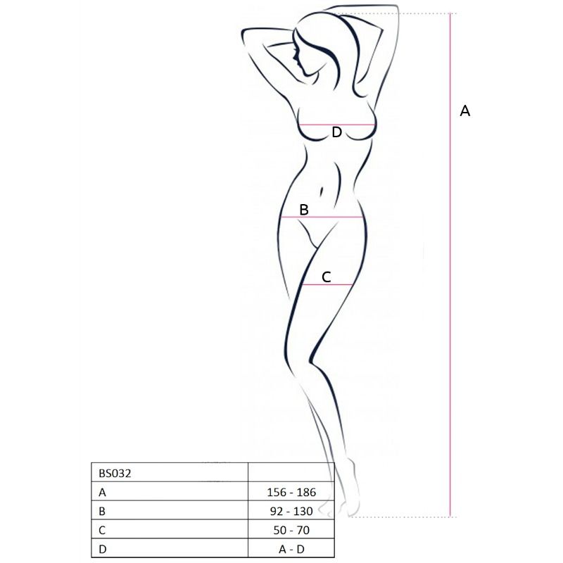 PASSION - MULHER BS032 BODYSTOCKING PRETO TAMANHO ÚNICO
