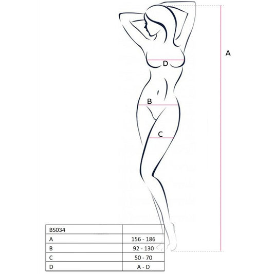 PAIXÃO - MULHER BS034 BODYSTOCKING VERMELHO TAMANHO ÚNICO