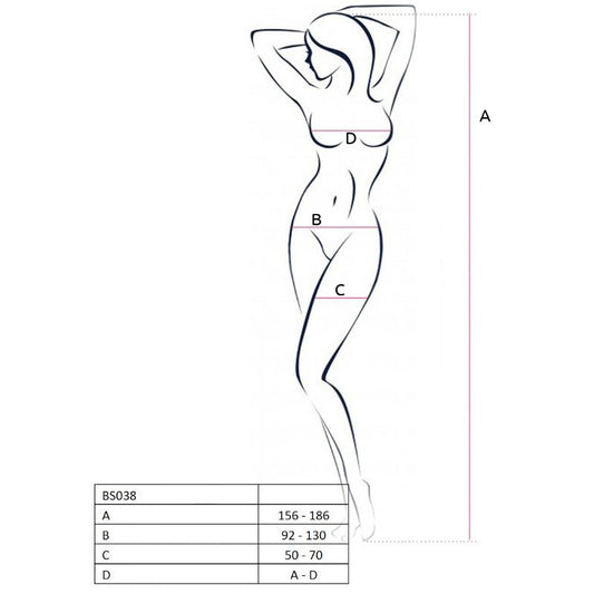 PAIXÃO - MULHER BS038 BODYSTOCKING BRANCO TAMANHO ÚNICO