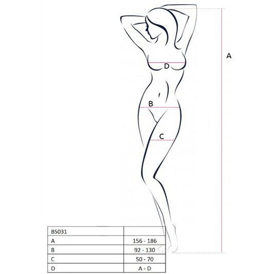 PAIXÃO - MULHER BS031 BODYSTOCKING PRETO TAMANHO ÚNICO