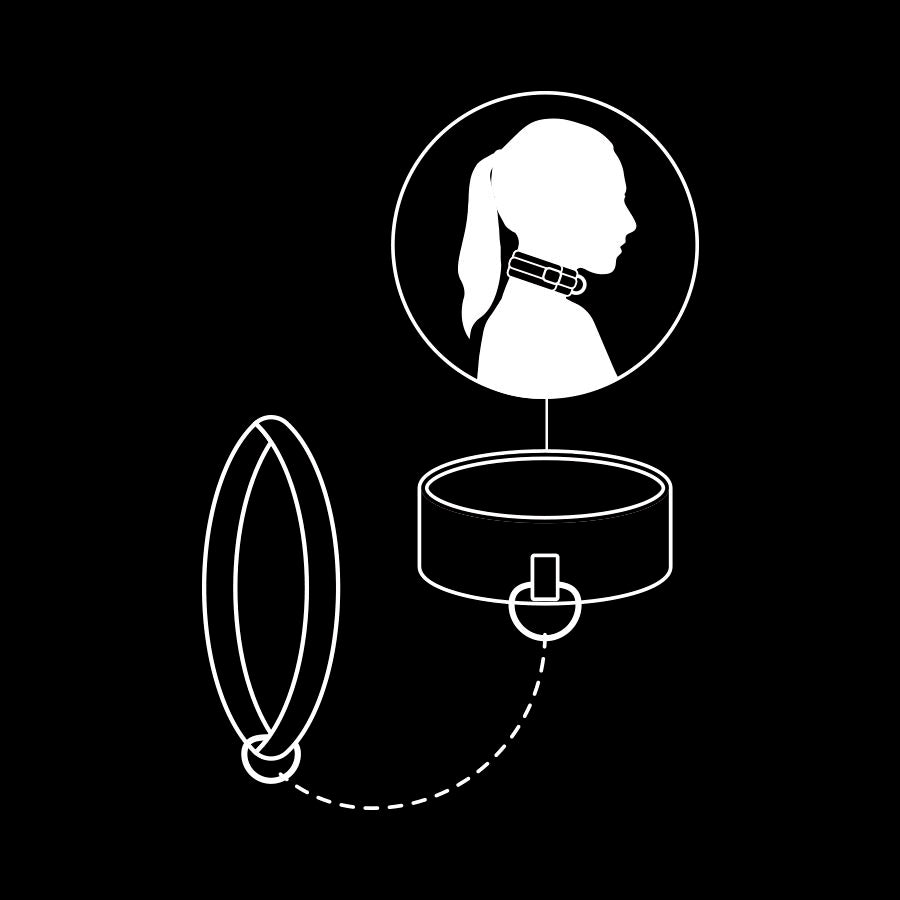 FETISH SUBMISSIVE - CHAIN ​​COLLAR WITH NOPRENE LINED