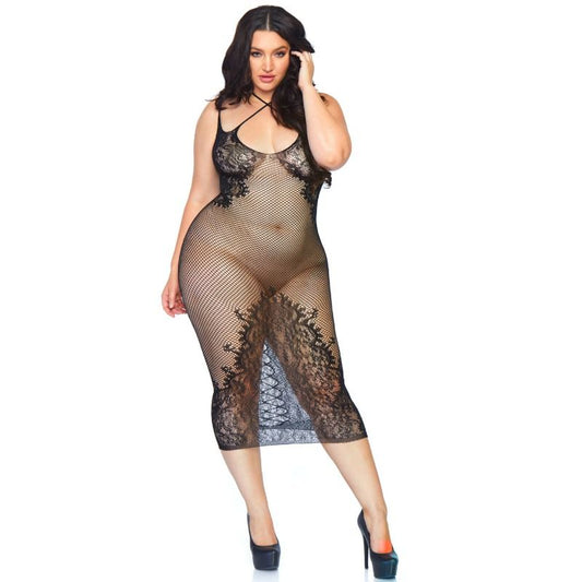 LEG AVENUE - VESTIDO LISO COM ALÇA DUPLA 1X-2X