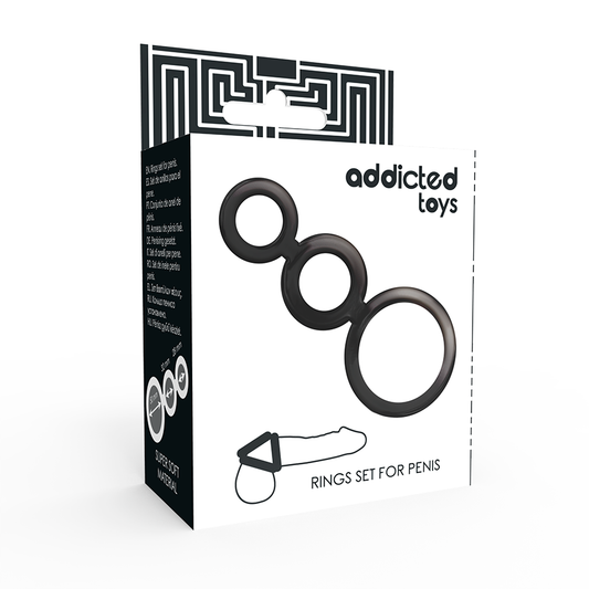 ADDICTED TOYS - CONJUNTO DE ANÉIS PARA PÉNIS - FUMADO