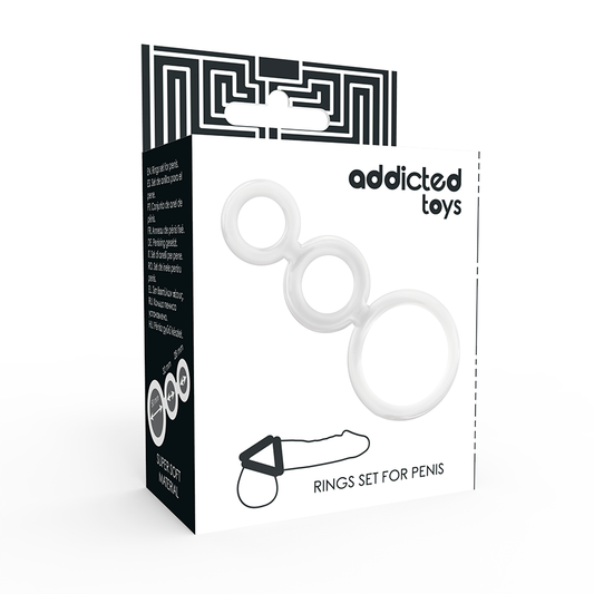 ADDICTED TOYS - CONJUNTO DE ANÉIS PARA PÉNIS TRANSPARENTES