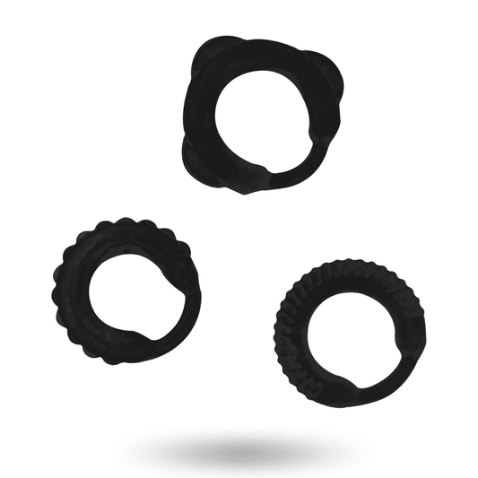 ADDICTED TOYS - CONJUNTO DE ANÉIS C PRETOS