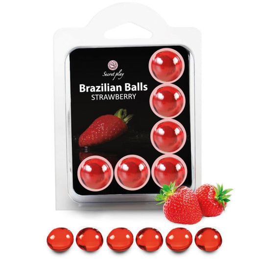 SECRETPLAY - CONJUNTO DE 6 BOLINHAS DE MORANGO BRASILEIRAS