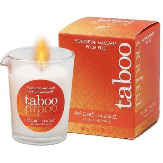 RUF - VELA DE MASSAGEM TABOO PELO SEU AROMA DE PÊSSEGO, AÇÚCAR E NECTARINA