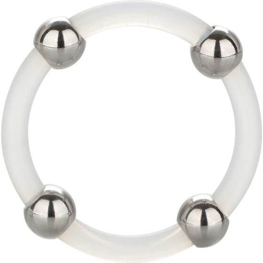 CALEXOTICS - ANEL DE SILICONE COM CONTAS AÇO L